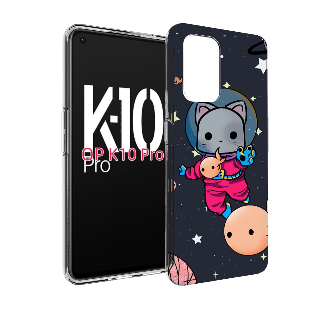 

Чехол MyPads котик-с-рыбкой-в-космосе для OPPO K10 Pro, Прозрачный, Tocco