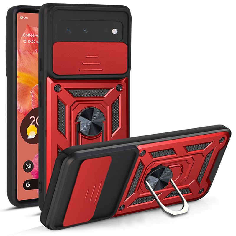 

Чехол с кольцом Bumper Case для Google Pixel 6 (красный)