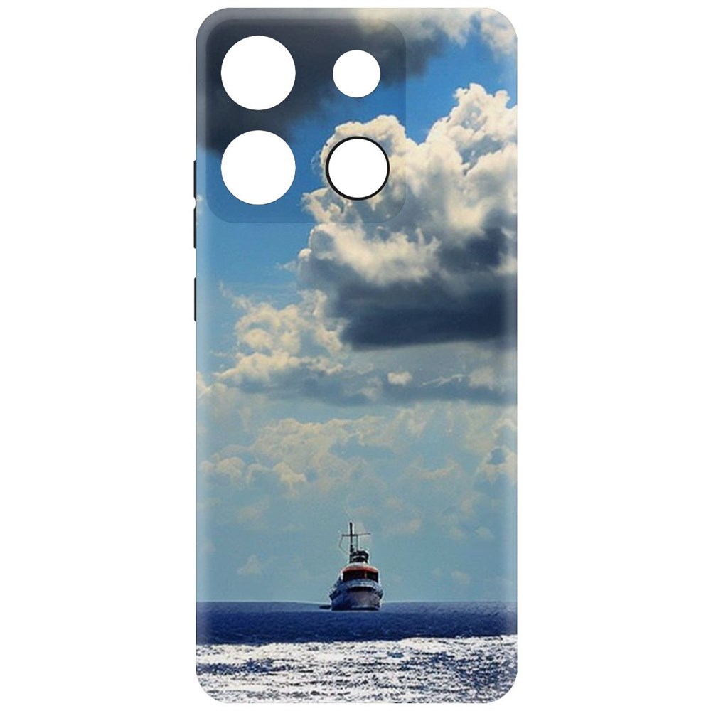 Чехол-накладка Krutoff Soft Case Море для Infinix Smart 7 Plus черный