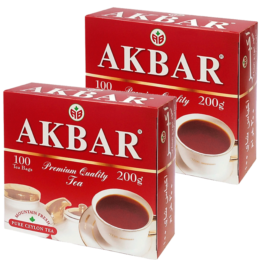 Чай черный Akbar Limited Edition красно-белый, 2 шт по 100 пакетов