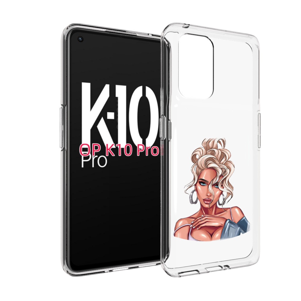 

Чехол MyPads красивая-блондинка женский для OPPO K10 Pro, Прозрачный, Tocco