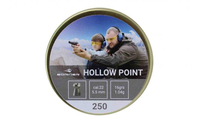 Пневматические пули Borner Hollow Point 5,5 мм 1,04 грамма (250 штук)