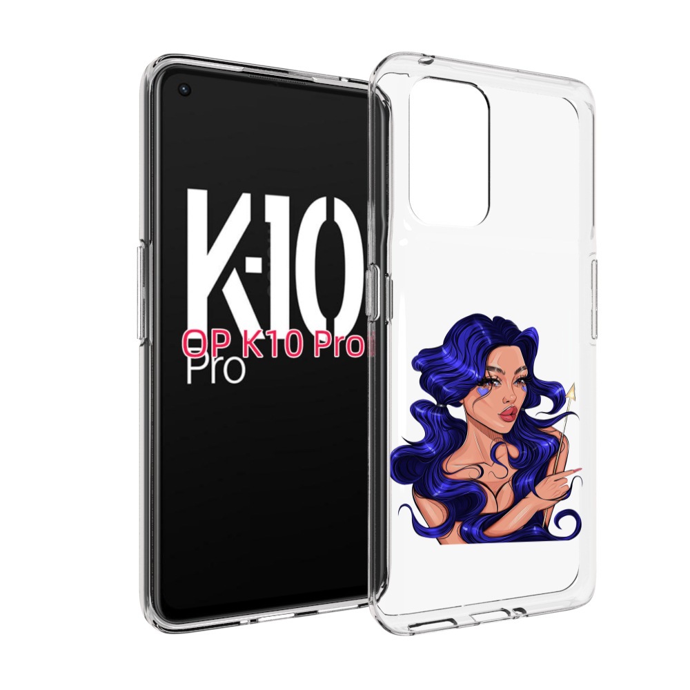 

Чехол MyPads красивая-девушка-с-синими-волосами женский для OPPO K10 Pro, Прозрачный, Tocco