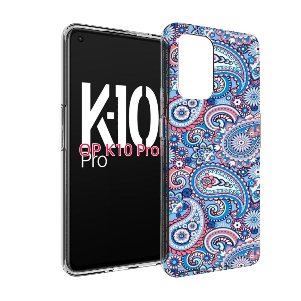 

Чехол MyPads красивый голубой арнамент для OPPO K10 Pro, Прозрачный, Tocco