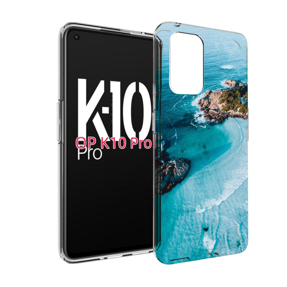 

Чехол MyPads красивый голубой залив для OPPO K10 Pro, Прозрачный, Tocco