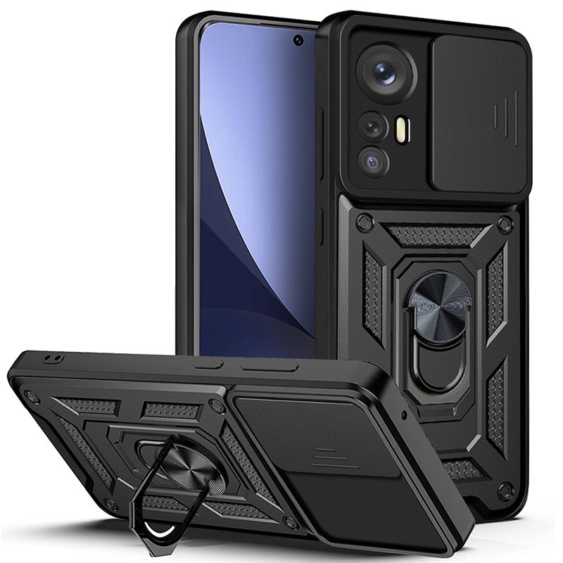 

Чехол с кольцом Bumper Case для Xiaomi Mi 12 Lite (черный)