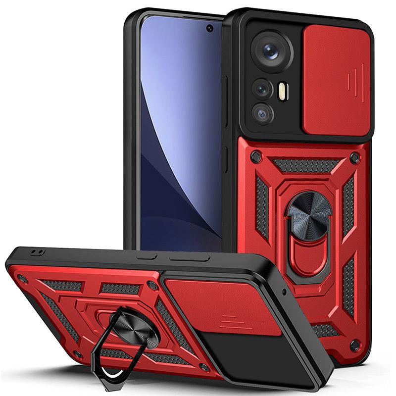 

Чехол с кольцом Bumper Case для Xiaomi Mi 12 Lite (красный)