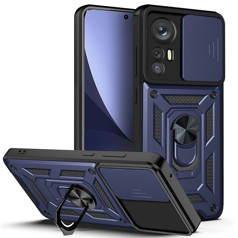 

Чехол с кольцом Bumper Case для Xiaomi Mi 12 Lite (синий)
