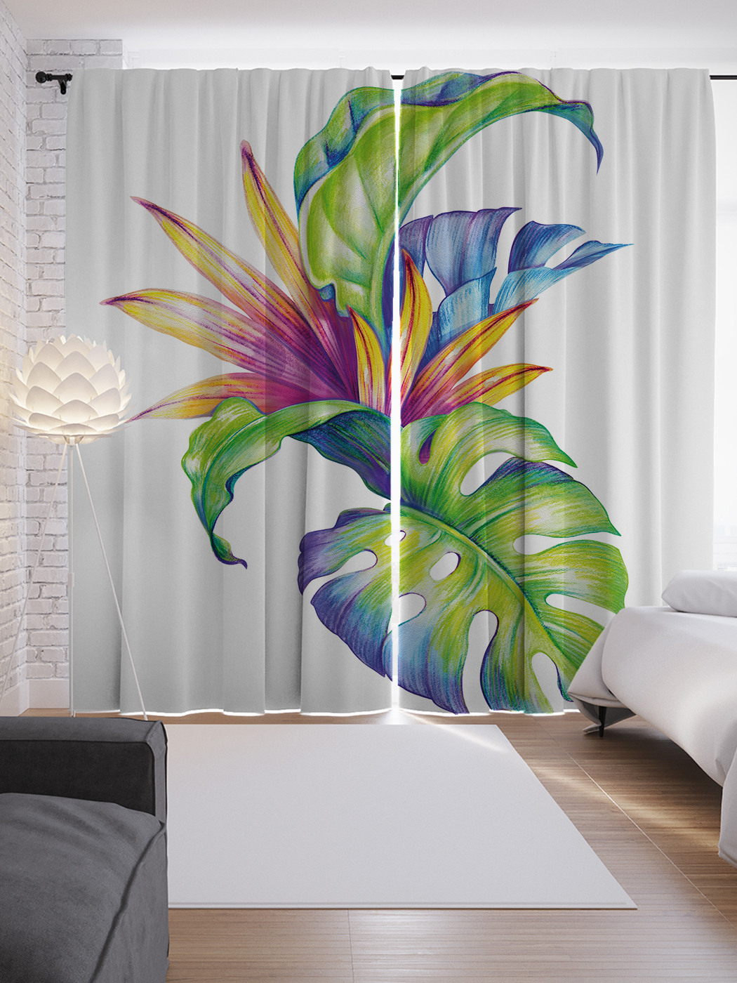 

Шторы JoyArty с фотопечатью "Тропический цветок" из сатена, 290х265 см, Тропический цветок