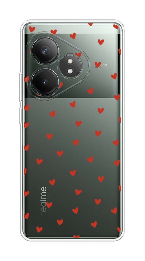 

Чехол на Realme GT Neo 6 SE "Red hearts", Красный;прозрачный, 2516850-1