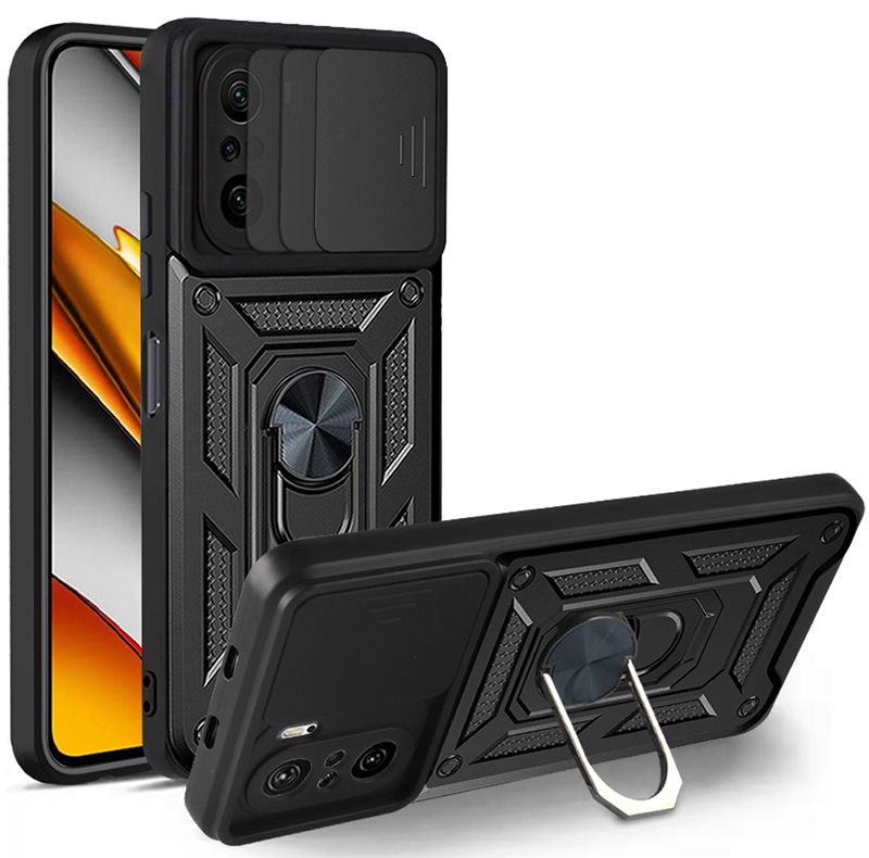 

Чехол с кольцом Bumper Case для Xiaomi Poco F3 (черный)