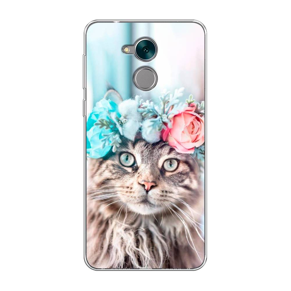 

Чехол Awog на Honor 6C "Кот в венке", Разноцветный, 62750-2