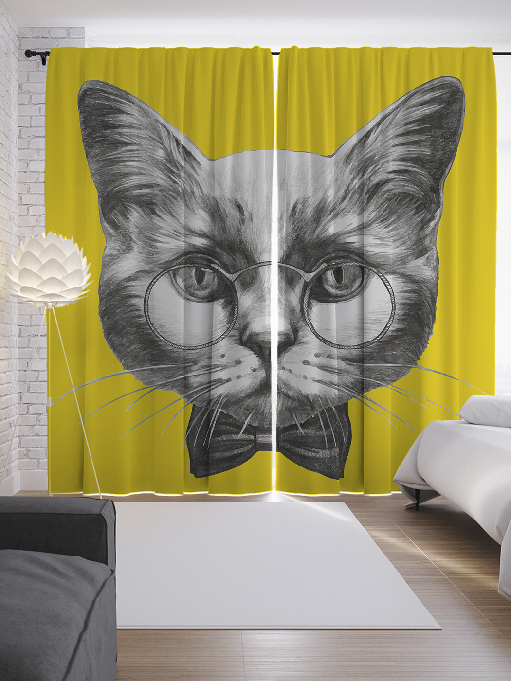 

Шторы JoyArty с фотопечатью "Кот-интеллигент" из сатена, 290х265 см, Кот-интеллигент
