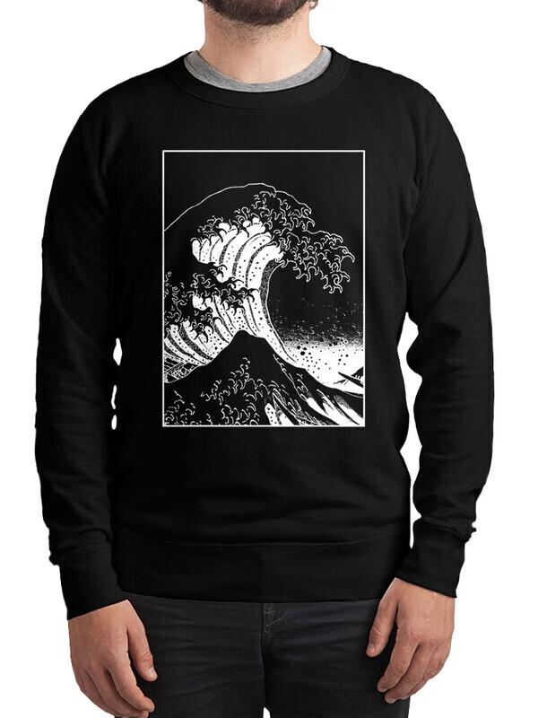 

Свитшот мужской Dream Shirts Большая волна в Канагаве черный 52 RU, Большая волна в Канагаве