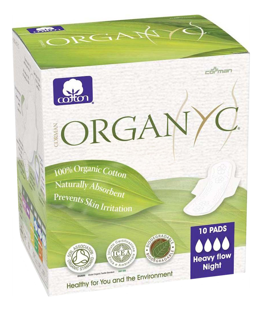 Прокладки гигиенические Organyc Ультратонкие 10 шт. прокладки cycle recycle для менструации многоразовые персиковый 3 шт