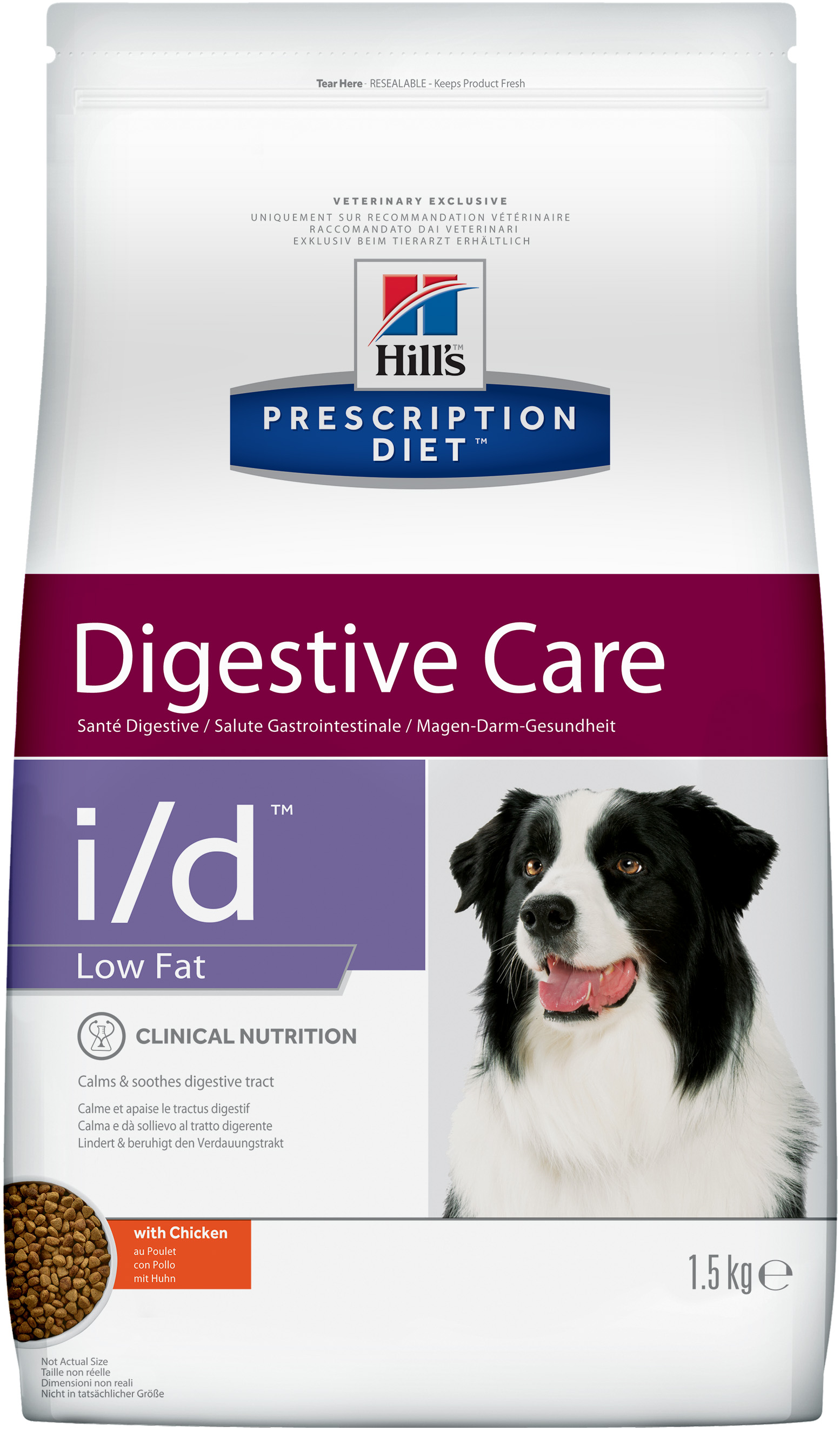 фото Сухой корм для собак hill's prescription diet i/d digestive care low fat, курица, 1,5кг