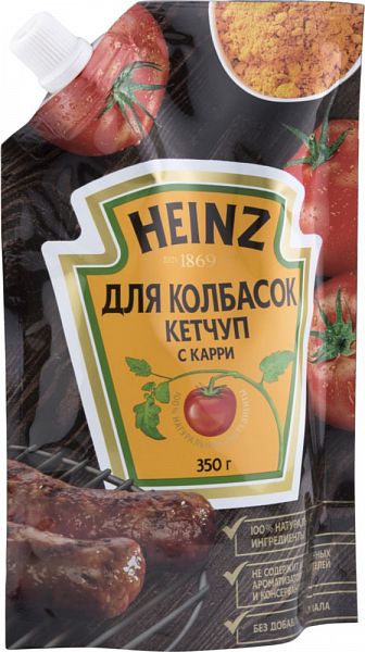 

Кетчуп для колбасок Heinz с карри 350 г