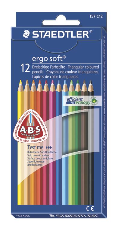 

Карандаши цветные Ergosoft трехгранные 12 цв. Staedtler, 157