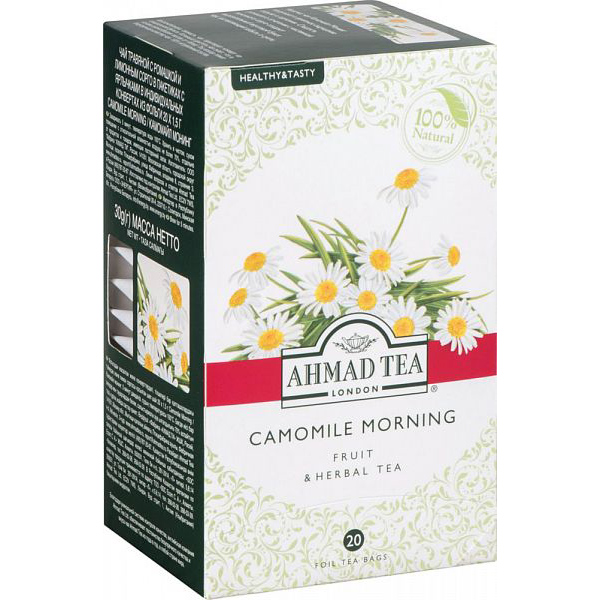 фото Чай травяной ahmad tea camomile morning 20 пакетиков