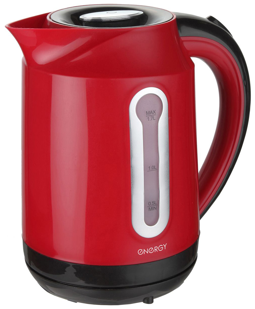 Чайник электрический Energy E-210 1.7 л красный, черный чайник электрический energy e 275 пластик 1 л 1100 вт бело бирюзовый