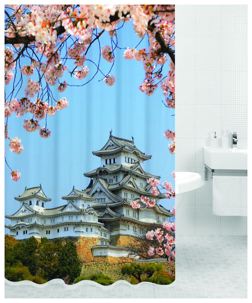 фото Штора для ванной kyoto (япония) hot print 180x200 bath plus