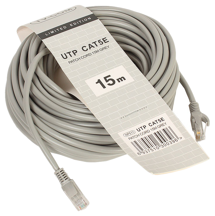 

Кабель TV-COM RJ45-RJ45, M-M 15м Grey (NP511-15), NP511-15