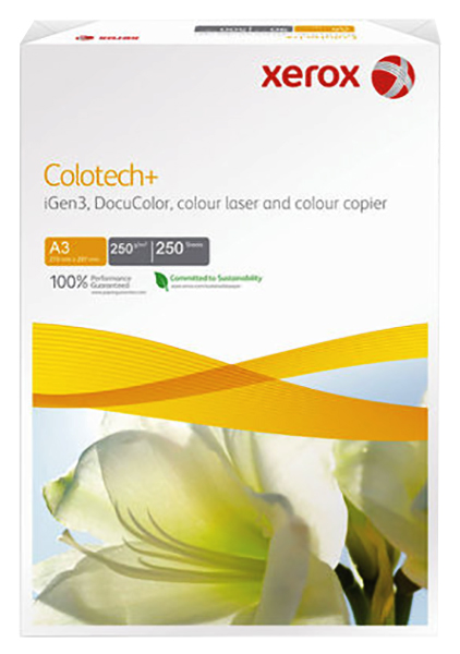 Бумага Xerox 003R98976 Colotech Plus, А3, 250 г/м2, 250 л, А++, Австрия, 170% (CIE) 100025292320 белый