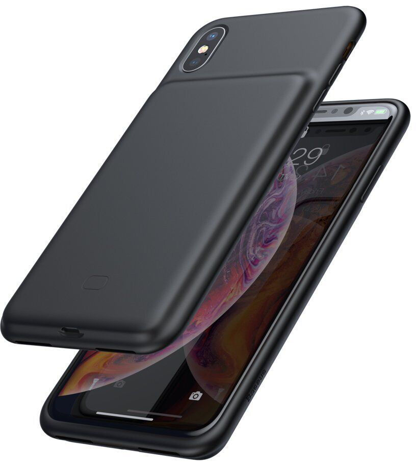 фото Чехол-аккумулятор baseus liquid silicone smart 3300 mah для iphone x/xs black