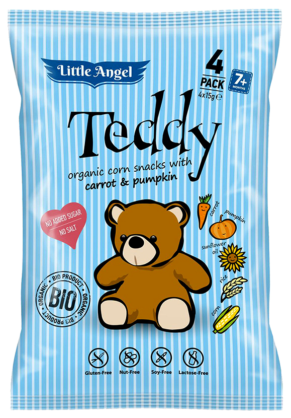 фото Снеки кукурузные teddy little angel с морковью и тыквой