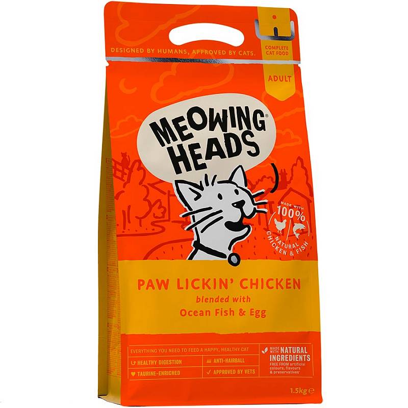 Сухой корм для кошек Barking Heads Meowing Heads Hey Good Looking, курица, рис, 1,5кг