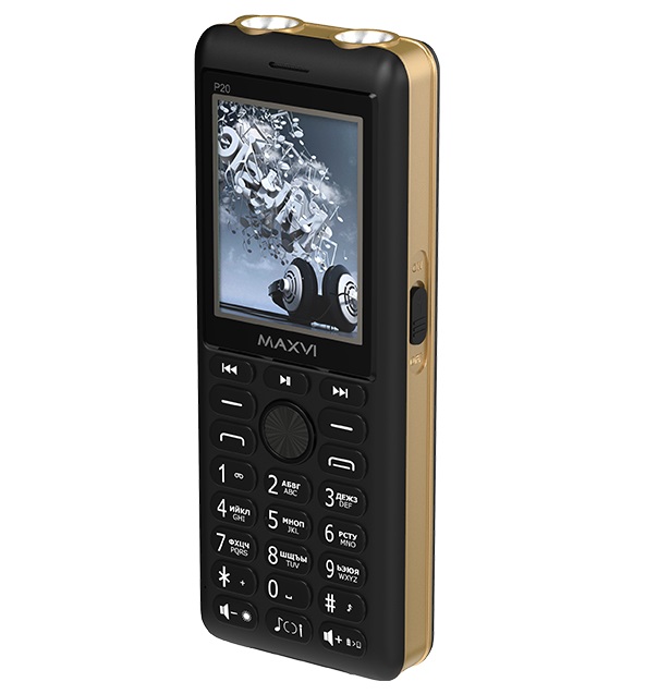 

Мобильные телефоны Maxvi P20 (3 SIM) Black/Gold, P20