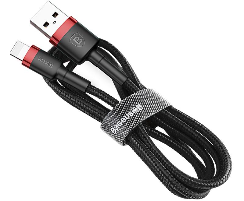 

Кабель Baseus Kevlar Cable USB For Lightning 2A 0.5M Red/Black (CALKLF-A19), Kevlar Cable USB For Lightning 2A 0.5M для iPod, iPhone, iPad