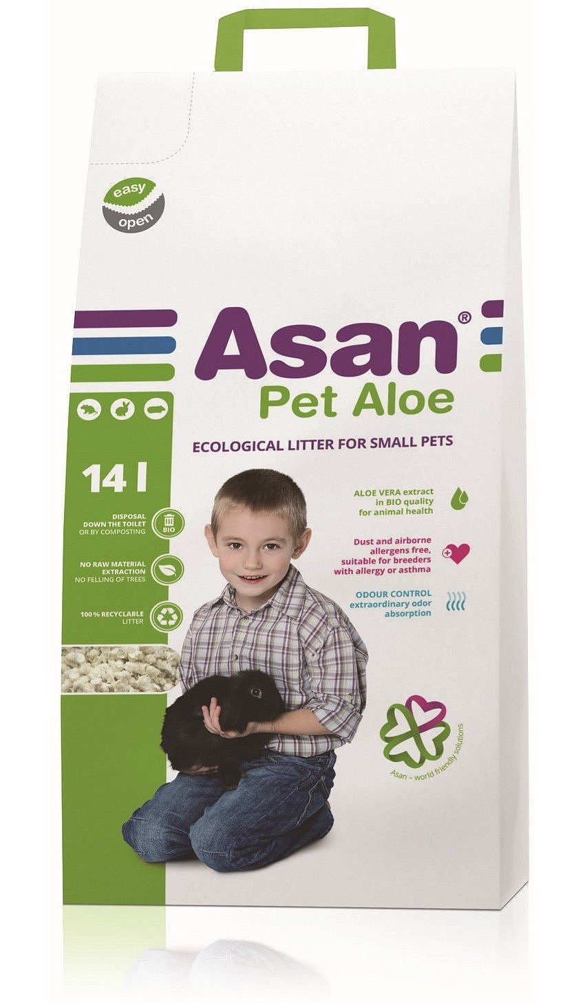 фото Наполнитель asan pet aloe с алоэ вера для мелких грызунов (14 л)