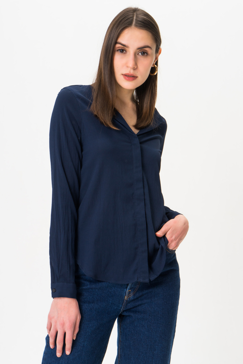 фото Рубашка женская vero moda 10211330 синяя m