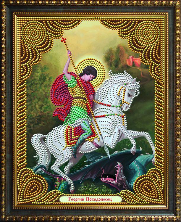 

Алмазная вышивка Алмазная Живопись Икона Георгий Победоносец, 22x28 см, Икона Георгий Победоносец
