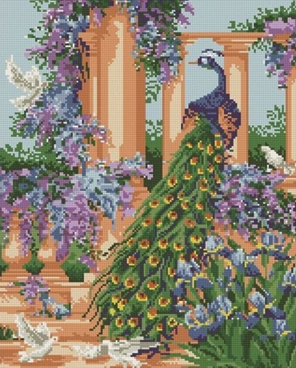 

Алмазная вышивка Painting Diamond Павлин на террасе, 40x50 см, Павлин на террасе