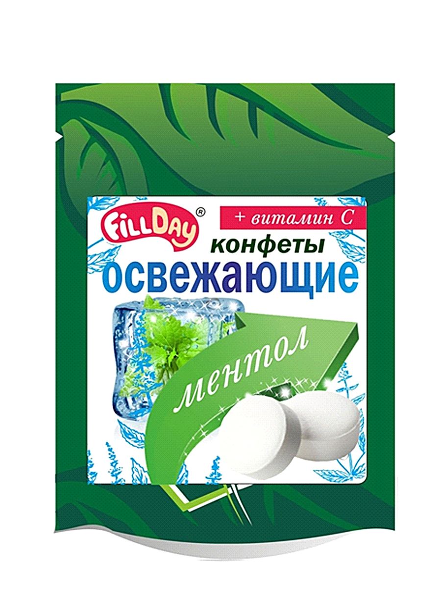 

Освежающие конфеты FillDay с ментолом с витамином С 20 г
