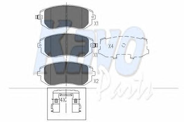 

Комплект тормозных колодок kavo parts KBP8004
