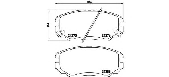 

Комплект тормозных колодок Brembo P30038