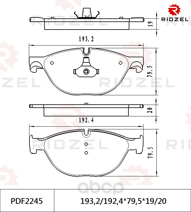 

Комплект тормозных колодок RIDZEL PDF2245