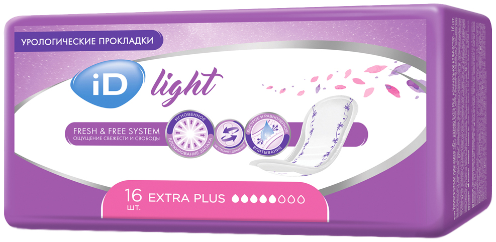 Купить Урологические прокладки iD light extra plus 16 шт.