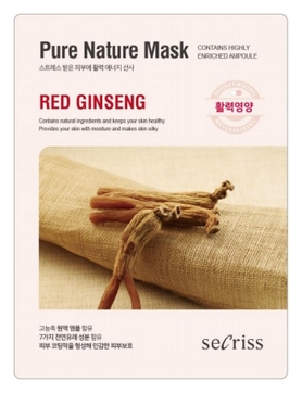 Маска для лица тканевая Secriss Pure Nature Mask Pack- Red ginseng 25мл маска для лица fito косметик народные рецепты тканевая огуречная 25мл