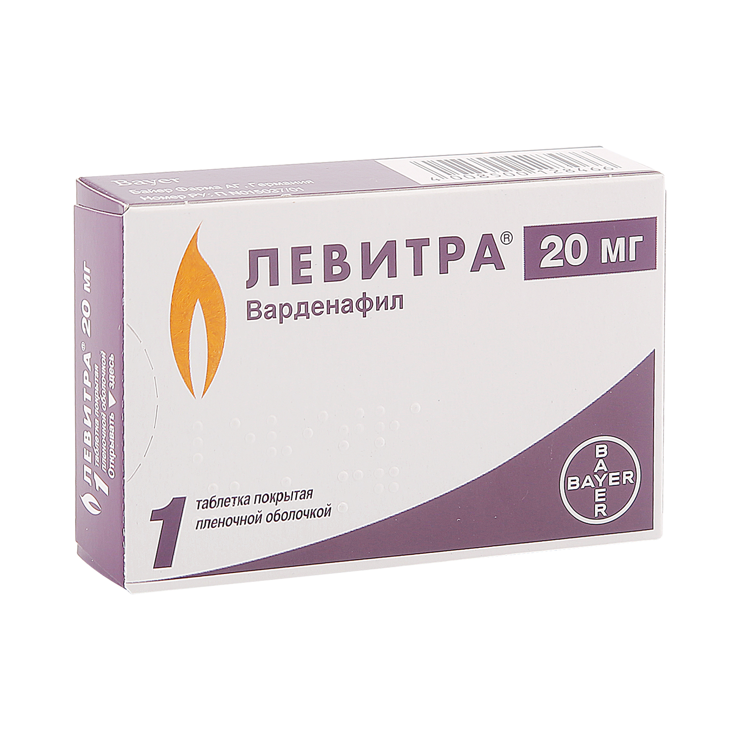 

Левитра таблетки 20 мг 1 шт., Левитра