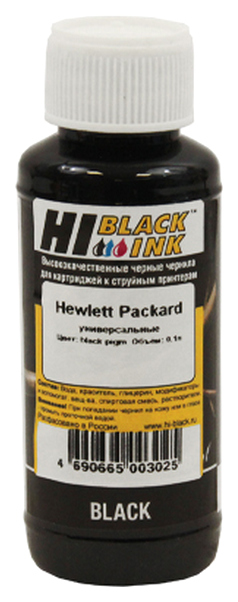 Чернила для струйного принтера Hi-Black универсальные, для HP, 100 мл, черные