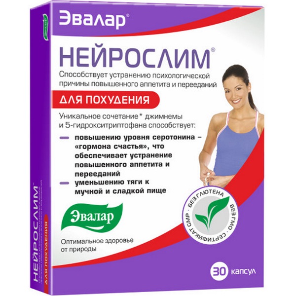 

Нейрослим, 30 капсул, Эвалар, Нейрослим