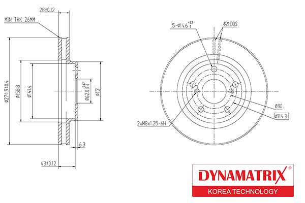

Тормозной диск DYNAMATRIX DBD501