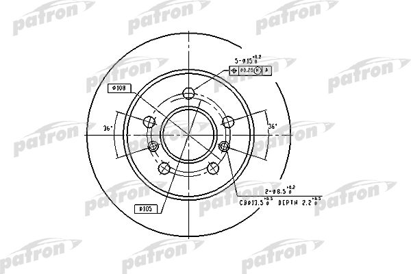 фото Тормозной диск patron pbd1029