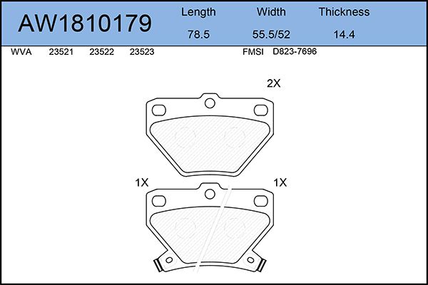 Тормозные колодки AywiParts дисковые AW1810179 600000261120