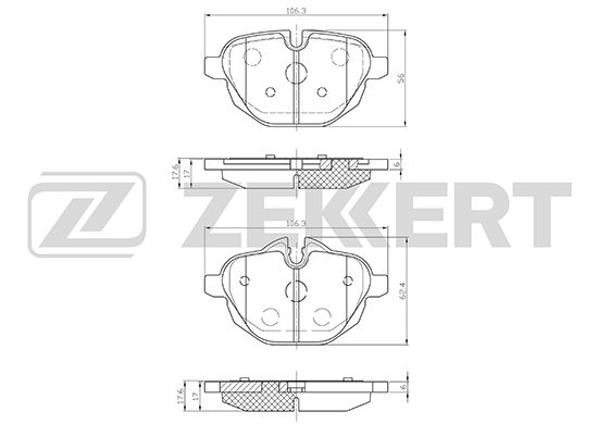 фото Комплект тормозных колодок, дисковый тормоз zekkert bs-1945