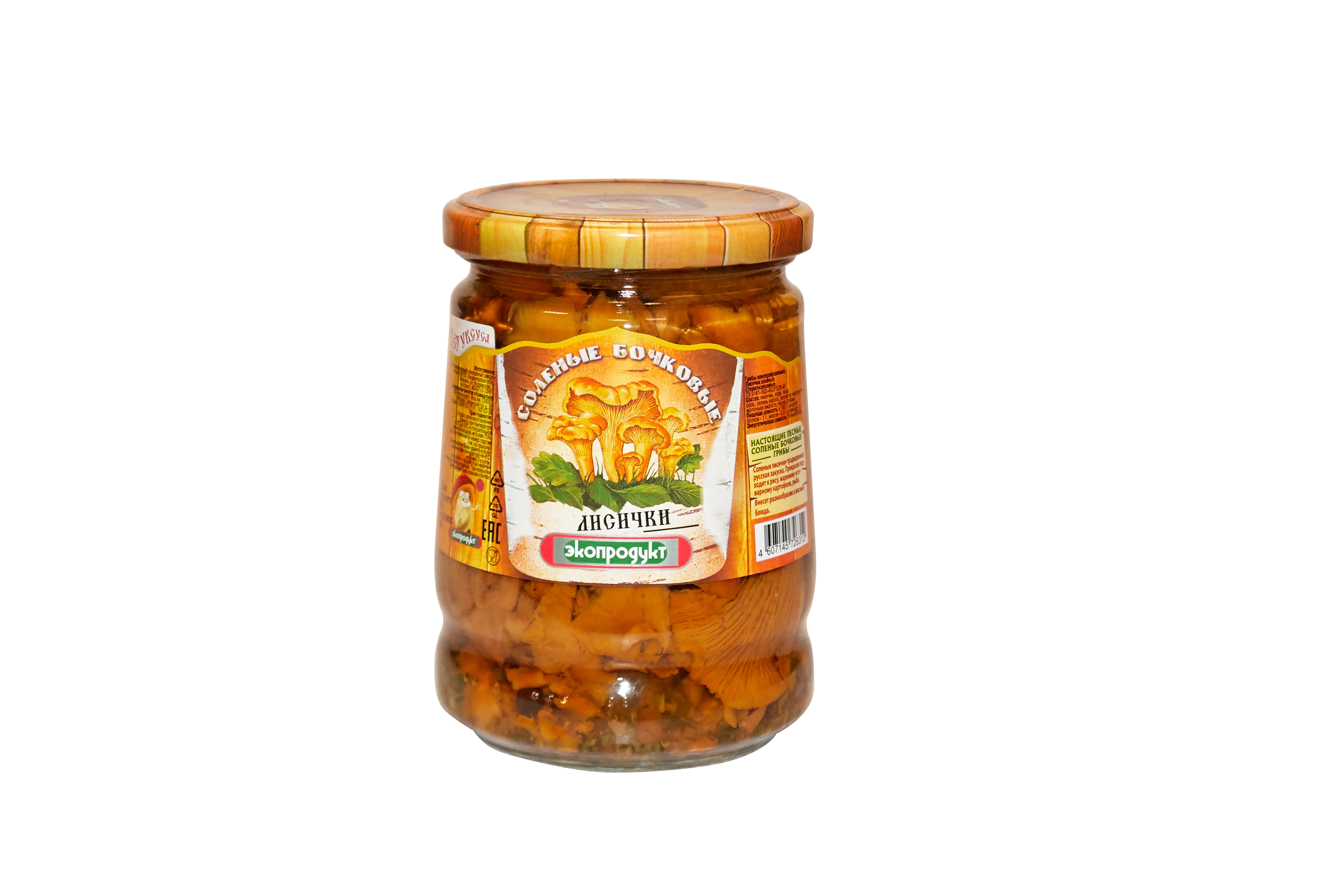 

Грибы Экопродукт лисички соленые 580 г